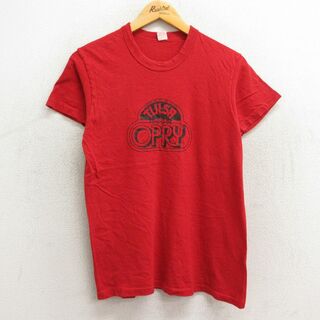 S★古着 半袖 ビンテージ Tシャツ メンズ 80年代 80s TULSA OPRY コットン クルーネック USA製 赤 レッド 23aug28 中古(Tシャツ/カットソー(半袖/袖なし))