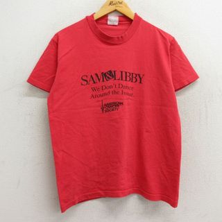 L★古着 半袖 ビンテージ Tシャツ メンズ 90年代 90s SAM&LIBBY クルーネック 赤 レッド 23aug29 中古(Tシャツ/カットソー(半袖/袖なし))