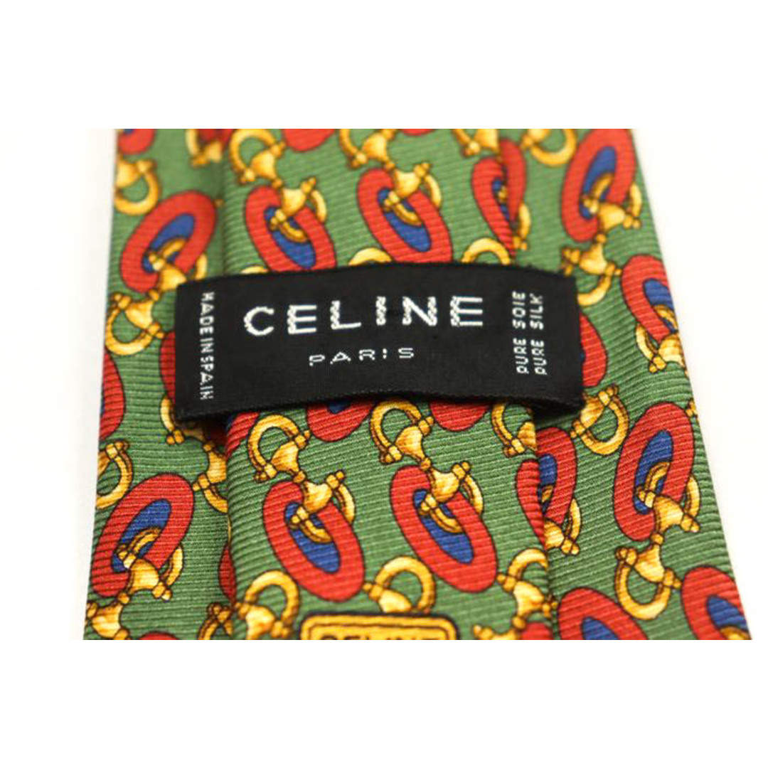 celine(セリーヌ)のセリーヌ ブランド ネクタイ ドット パネル柄 シルク スペイン製 メンズ グリーン CELINE メンズのファッション小物(ネクタイ)の商品写真