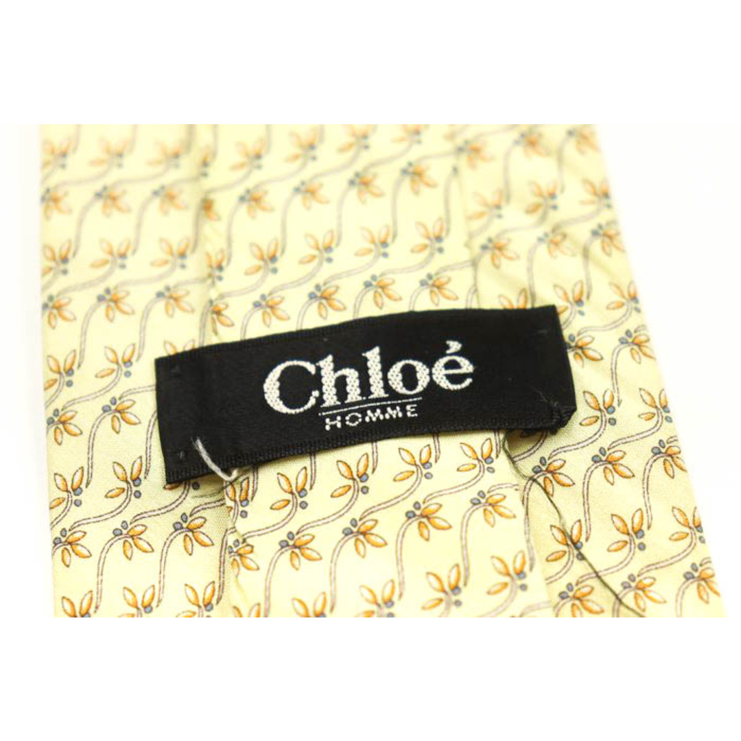 Chloe(クロエ)のクロエ ブランド ネクタイ 総柄 花柄 シルク 日本製 メンズ ベージュ Chloe メンズのファッション小物(ネクタイ)の商品写真