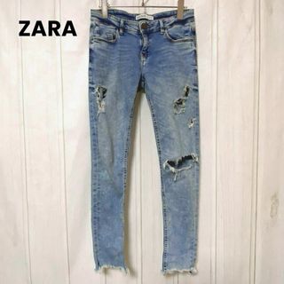 ザラ(ZARA)のst747 ZARA/デニムパンツ/ダメージジーンズ/ストレッチ/フルレングス(デニム/ジーンズ)