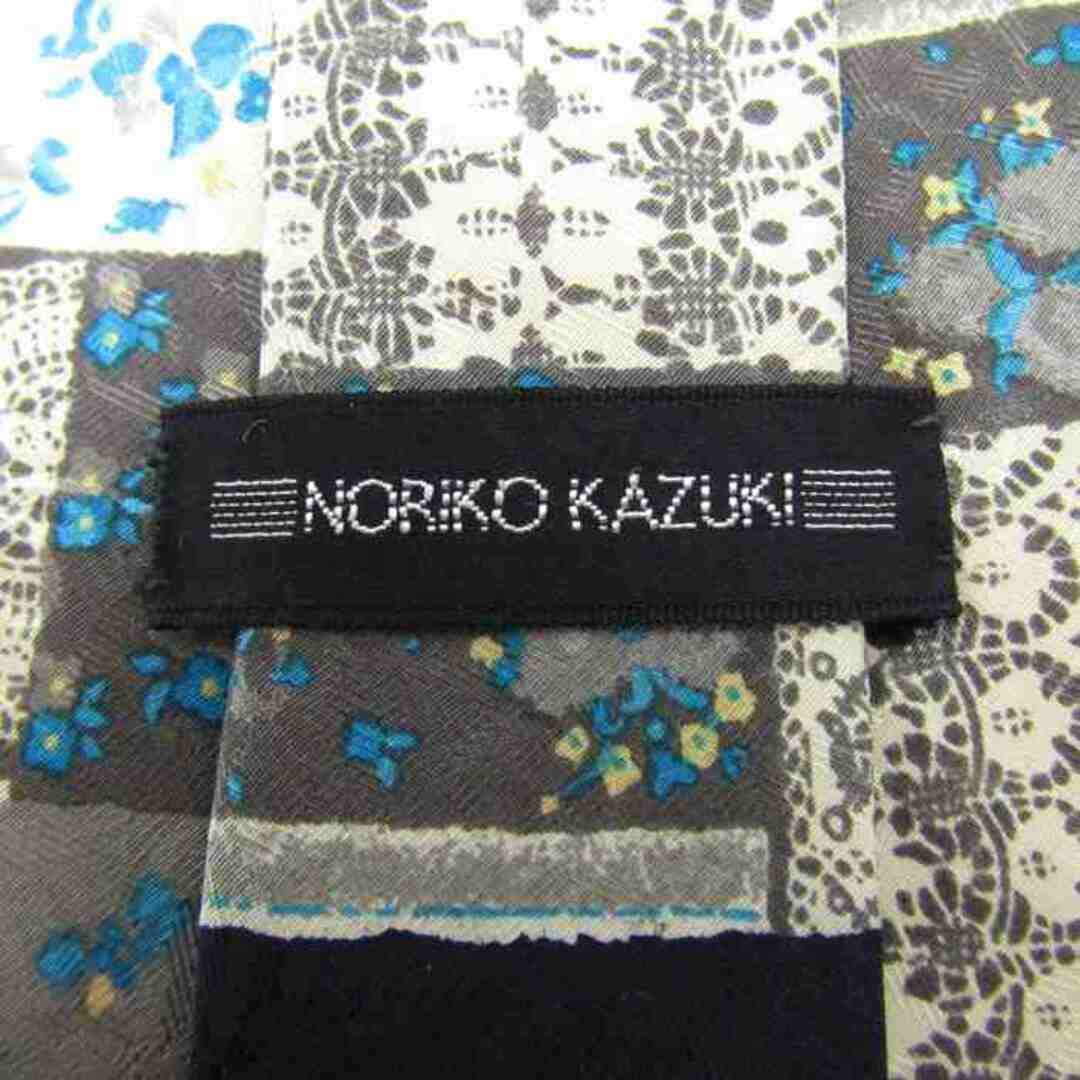 ノリコ カズキ ブランド ネクタイ シルク ボーダー柄 小紋柄 花柄 メンズ グレー noriko kazuki メンズのファッション小物(ネクタイ)の商品写真