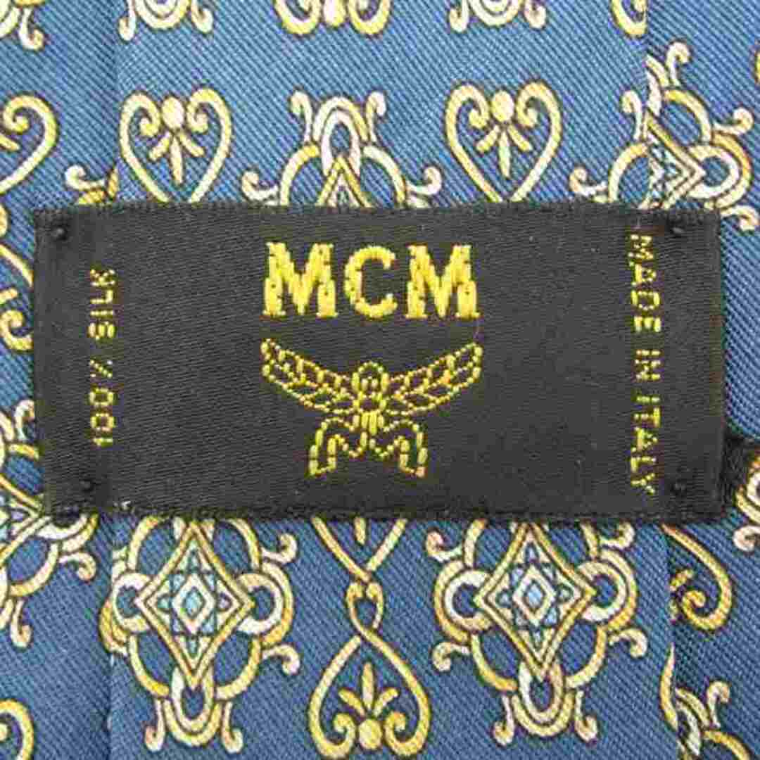 MCM(エムシーエム)のエムシーエム ブランド ネクタイ シルク 総柄 小紋柄 メンズ ネイビー MCM メンズのファッション小物(ネクタイ)の商品写真