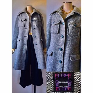 60s ELGEE London Vintage Tweed Coat 英国製