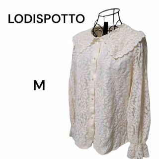 ロディスポット(LODISPOTTO)のLODISPOTTO　レーストップス　セーラーカラー　パールボタン　アイボリー(シャツ/ブラウス(半袖/袖なし))