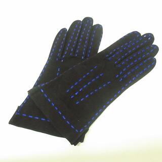 シャネル(CHANEL)のシャネル 手袋 レディース 黒×ブルー(手袋)