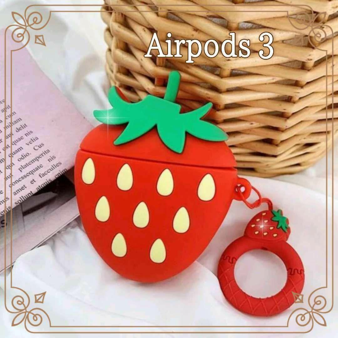 Airpodsケース いちご 苺 Airpods3 第三世代 赤 レッド新品 スマホ/家電/カメラのオーディオ機器(ヘッドフォン/イヤフォン)の商品写真