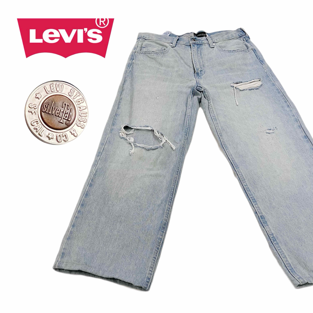 SILVER TAB（Levi's）(シルバータブ)の希少★LEVI'S® リーバイスSilver Tab ダメージ加工 ワイドデニム メンズのパンツ(デニム/ジーンズ)の商品写真