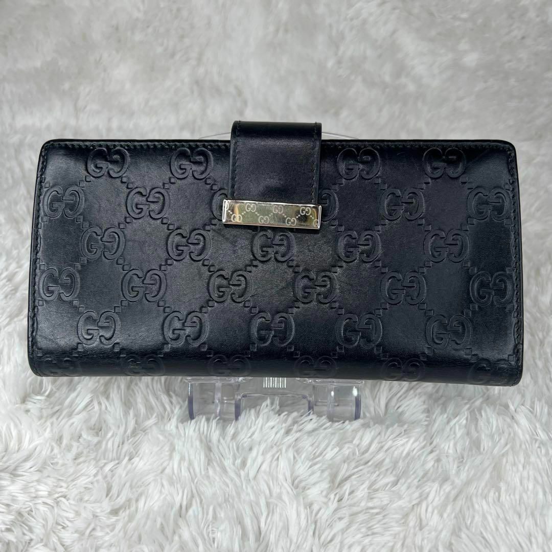 Gucci(グッチ)のグッチ　GUCCI グッチシマ　長財布　レザー　ブラック　黒　メンズ　レディース メンズのファッション小物(長財布)の商品写真