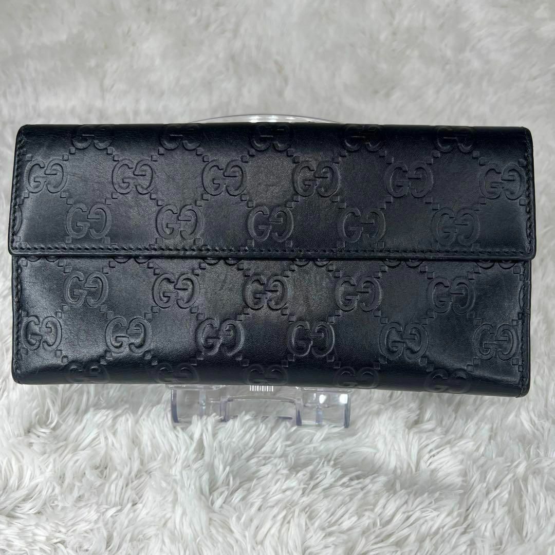 Gucci(グッチ)のグッチ　GUCCI グッチシマ　長財布　レザー　ブラック　黒　メンズ　レディース メンズのファッション小物(長財布)の商品写真