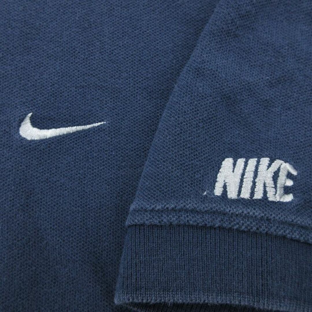 NIKE(ナイキ)のXL★古着 ナイキ NIKE 半袖 ブランド ポロ シャツ メンズ ワンポイントロゴ 鹿の子 大きいサイズ コットン 紺 ネイビー 23sep04 中古 トップス メンズのトップス(ポロシャツ)の商品写真