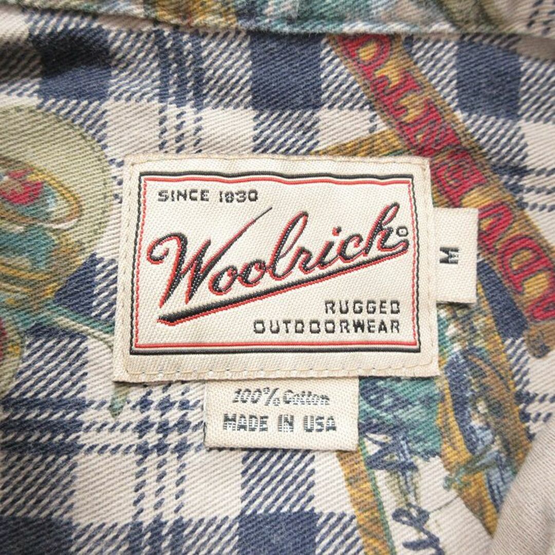 WOOLRICH(ウールリッチ)のL★古着 ウールリッチ WOOLRICH 半袖 シャツ メンズ 00年代 00s 魚 リール 総柄 コットン ボタンダウン USA製 ベージュ系他 カーキ チェック 23sep01 中古 トップス メンズのトップス(シャツ)の商品写真