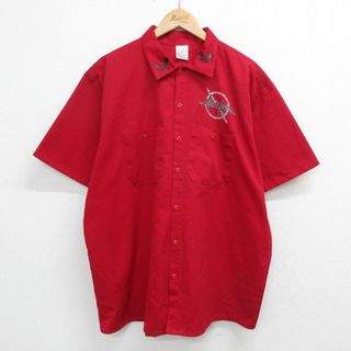 XL★古着 半袖 ロック バンド シャツ メンズ 00年代 00s マッドヴェイン コットン USA製 赤 レッド 【spe】 23sep01 中古 トップス(シャツ)