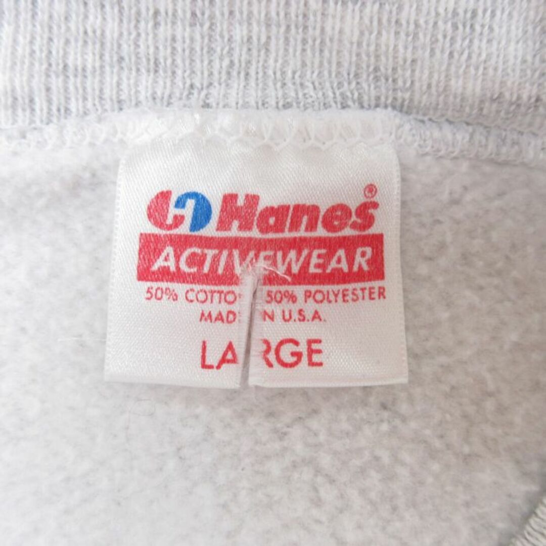 Hanes(ヘインズ)のM★古着 ヘインズ Hanes 長袖 スウェット メンズ 90年代 90s ビンゴ ラグラン クルーネック USA製 薄グレー 霜降り 23sep01 中古 スエット トレーナー トップス メンズのトップス(パーカー)の商品写真