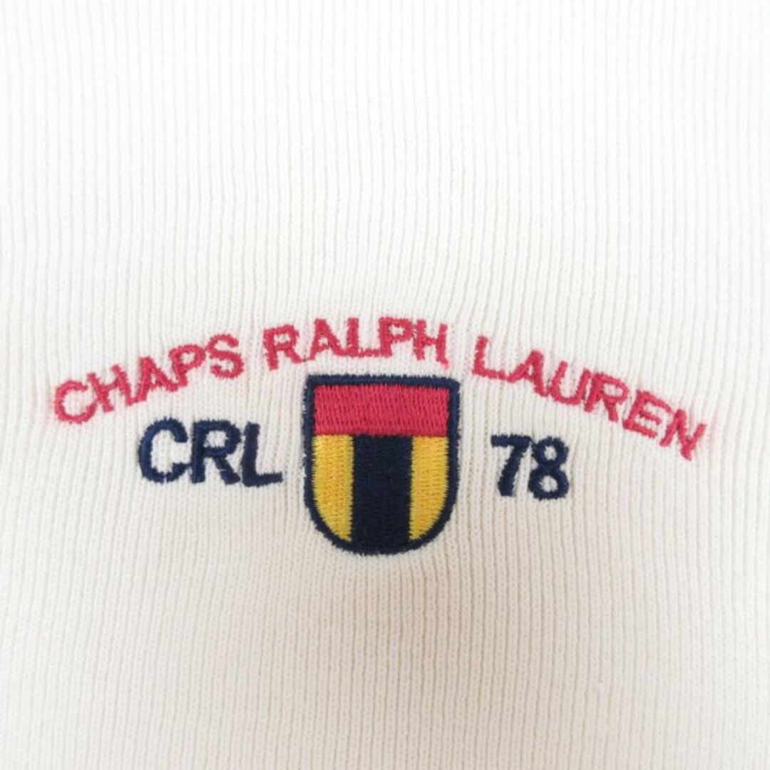 Ralph Lauren(ラルフローレン)のL★古着 ラルフローレン Ralph Lauren チャップス 長袖 ブランド トップス メンズ 90年代 90s コットン ヘンリーネック 白 ホワイト 23sep01 中古 スエット トレーナー メンズのトップス(その他)の商品写真