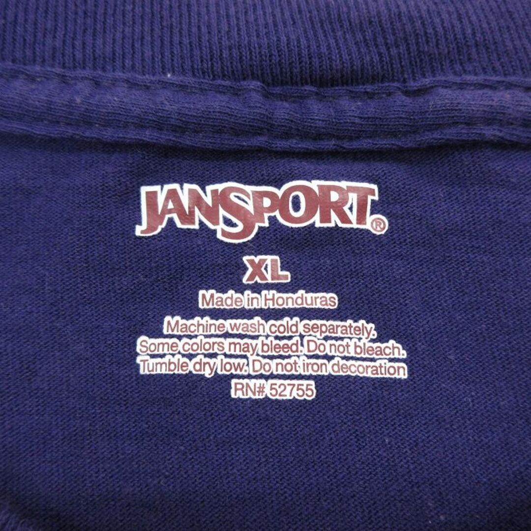 JANSPORT(ジャンスポーツ)のXL★古着 ジャンスポーツ 半袖 Tシャツ メンズ オールバニー 大きいサイズ クルーネック 紫 パープル 23sep02 中古 メンズのトップス(Tシャツ/カットソー(半袖/袖なし))の商品写真