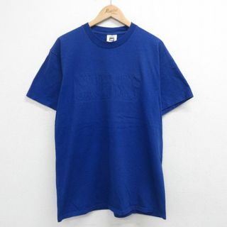 リー(Lee)のL★古着 リー Lee 半袖 ビンテージ Tシャツ メンズ 90年代 90s セントルイス コットン クルーネック USA製 青 ブルー 23sep02 中古(Tシャツ/カットソー(半袖/袖なし))