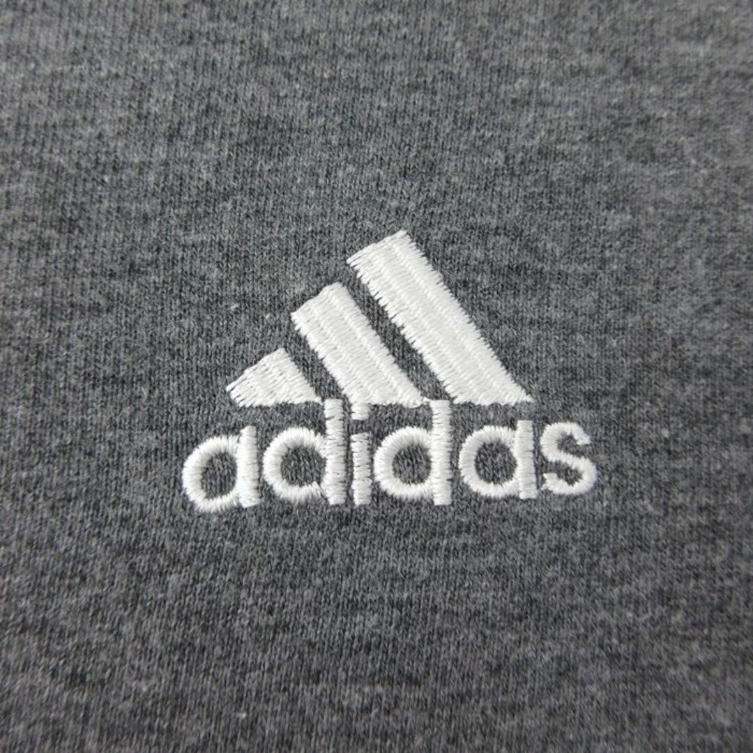 adidas(アディダス)のXL★古着 アディダス adidas 半袖 ビンテージ Tシャツ メンズ 90年代 90s ワンポイントロゴ 大きいサイズ コットン クルーネック 濃グレー 霜降り 23sep04 中古 メンズのトップス(Tシャツ/カットソー(半袖/袖なし))の商品写真