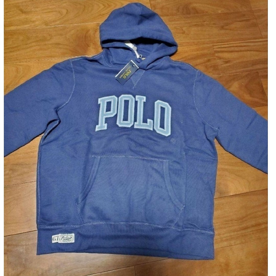 POLO RALPH LAUREN(ポロラルフローレン)の【新品】ポロラルフローレン　スウェットパーカー　サイズL  ダークブルー メンズのトップス(パーカー)の商品写真