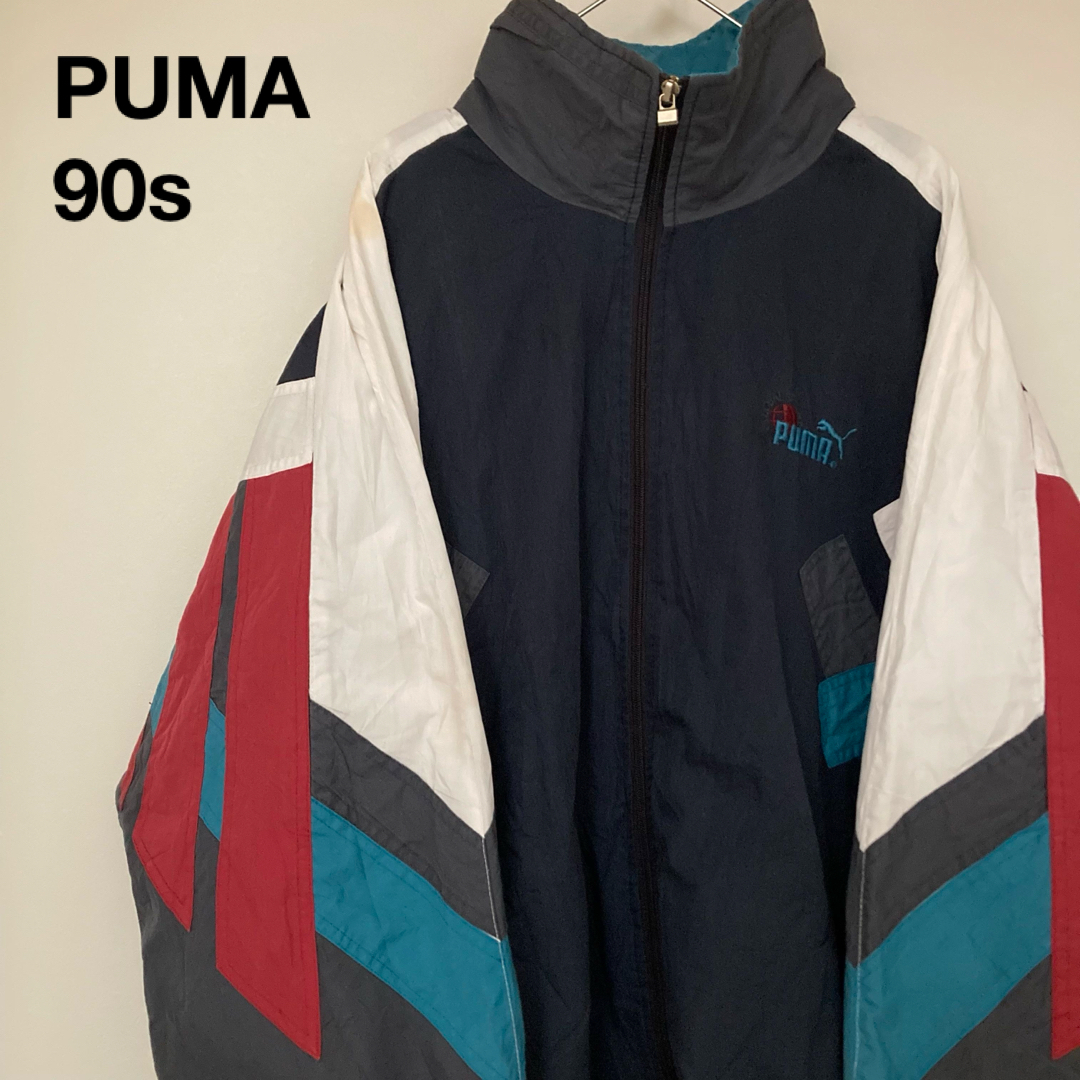 PUMA(プーマ)の90s PUMA ブルゾンジャケット マルチカラー 刺繍ロゴ メンズのジャケット/アウター(ブルゾン)の商品写真