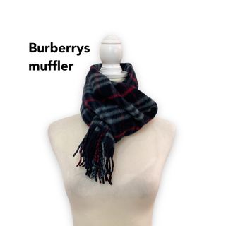 バーバリー(BURBERRY)のBurberrys バーバリー　マフラー　ノバチェック　ストール　カシミヤ　濃紺(マフラー/ショール)