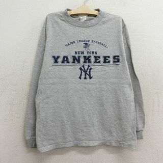 リー(Lee)の古着 リー Lee 長袖 ビンテージ Tシャツ キッズ ボーイズ 子供服 00年代 00s MLB ニューヨークヤンキース クルーネック グレー 霜降り メジャーリーグ ベースボール 野球 23sep06(シャツ/カットソー)