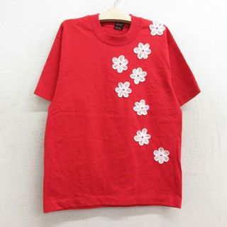 フルーツオブザルーム(FRUIT OF THE LOOM)の古着 フルーツオブザルーム 半袖 ビンテージ Tシャツ キッズ ガールズ 子供服 90年代 90s 花 クルーネック USA製 赤 レッド 23sep06(シャツ/カットソー)