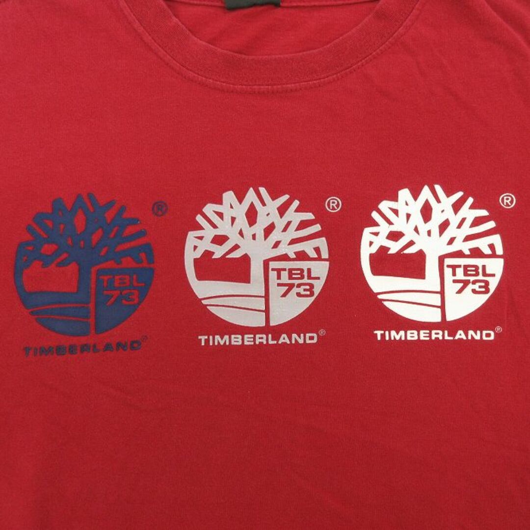 Timberland(ティンバーランド)の古着 ティンバーランド 長袖 ビンテージ Tシャツ キッズ ボーイズ 子供服 00年代 00s ビッグロゴ コットン クルーネック エンジ 23sep06 キッズ/ベビー/マタニティのベビー服(~85cm)(シャツ/カットソー)の商品写真