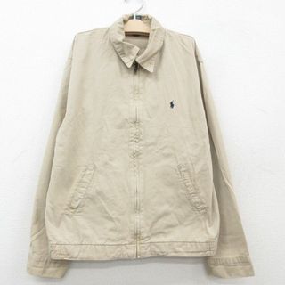 ラルフローレン(Ralph Lauren)の古着 ラルフローレン Ralph Lauren 長袖 ブランド ジャケット スイングトップ Tシャツ キッズ ボーイズ 子供服 90年代 90s ワンポイントロゴ コットン ベージュ カーキ 23sep08(シャツ/カットソー)