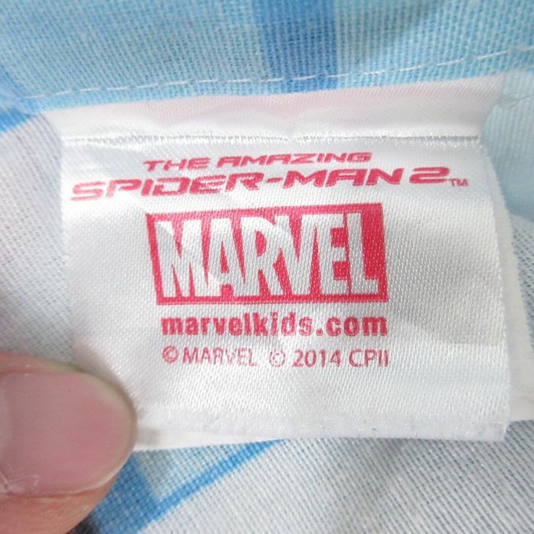 MARVEL(マーベル)の中古 ベッドカバー 生地 マーベル スパイダーマン 水色 23sep07 ハンドメイドの素材/材料(生地/糸)の商品写真