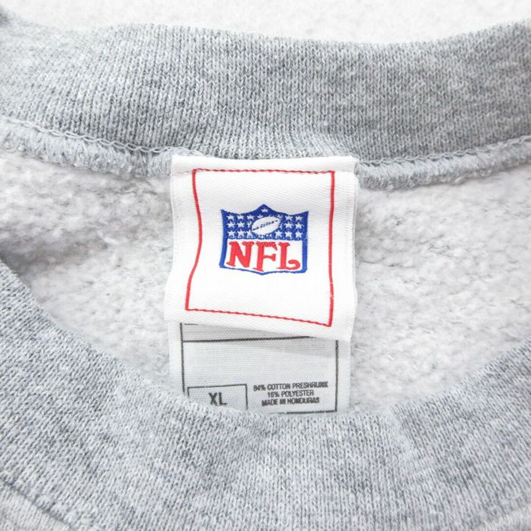 XL★古着 長袖 スウェット メンズ 00年代 00s NFL ピッツバーグスティーラーズ シアトルシーホークス クルーネック グレー 霜降り アメフト スーパーボウル 23sep09 中古 スエット トレーナー トップス メンズのトップス(パーカー)の商品写真