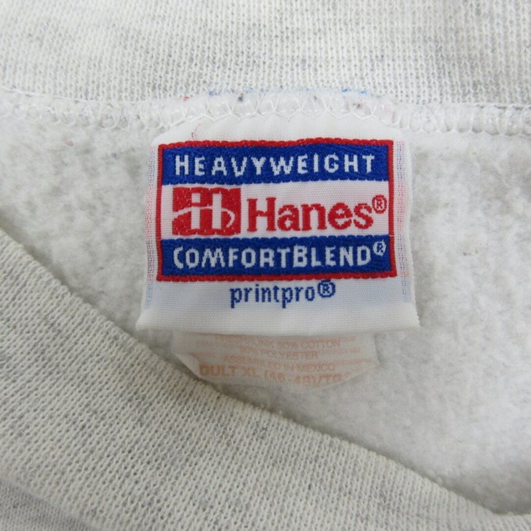 Hanes(ヘインズ)のXL★古着 ヘインズ Hanes 長袖 スウェット メンズ 90年代 90s ケトルクリーク シカ 大きいサイズ クルーネック 濃グレー 霜降り 23sep08 中古 スエット トレーナー トップス メンズのトップス(パーカー)の商品写真