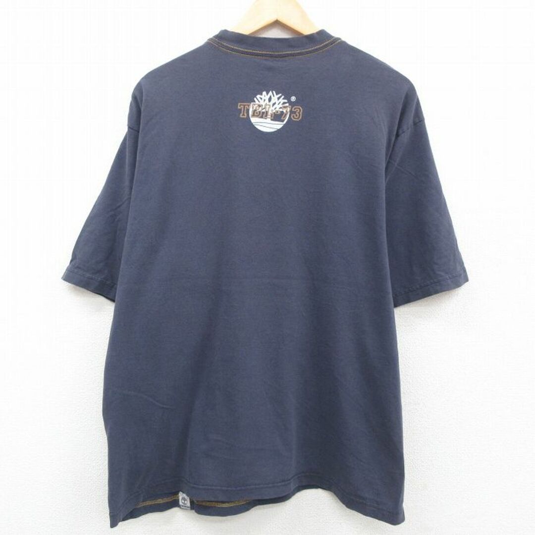 Timberland(ティンバーランド)のXL★古着 ティンバーランド 半袖 ブランド Tシャツ メンズ ビッグロゴ クルーネック 紺 ネイビー 23sep07 中古 メンズのトップス(Tシャツ/カットソー(半袖/袖なし))の商品写真