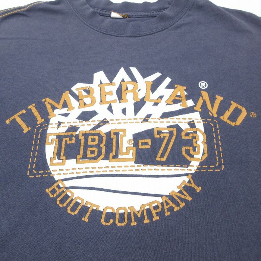 Timberland(ティンバーランド)のXL★古着 ティンバーランド 半袖 ブランド Tシャツ メンズ ビッグロゴ クルーネック 紺 ネイビー 23sep07 中古 メンズのトップス(Tシャツ/カットソー(半袖/袖なし))の商品写真