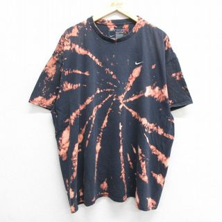 ナイキ(NIKE)のXL★古着 ナイキ NIKE 半袖 ブランド Tシャツ メンズ ワンポイントロゴ 大きいサイズ コットン クルーネック 黒 ブラック 23sep07 中古(Tシャツ/カットソー(半袖/袖なし))