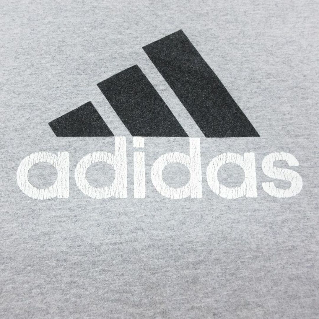 adidas(アディダス)のXL★古着 アディダス adidas 半袖 ブランド Tシャツ メンズ ビッグロゴ 大きいサイズ クルーネック グレー 霜降り 23sep07 中古 メンズのトップス(Tシャツ/カットソー(半袖/袖なし))の商品写真