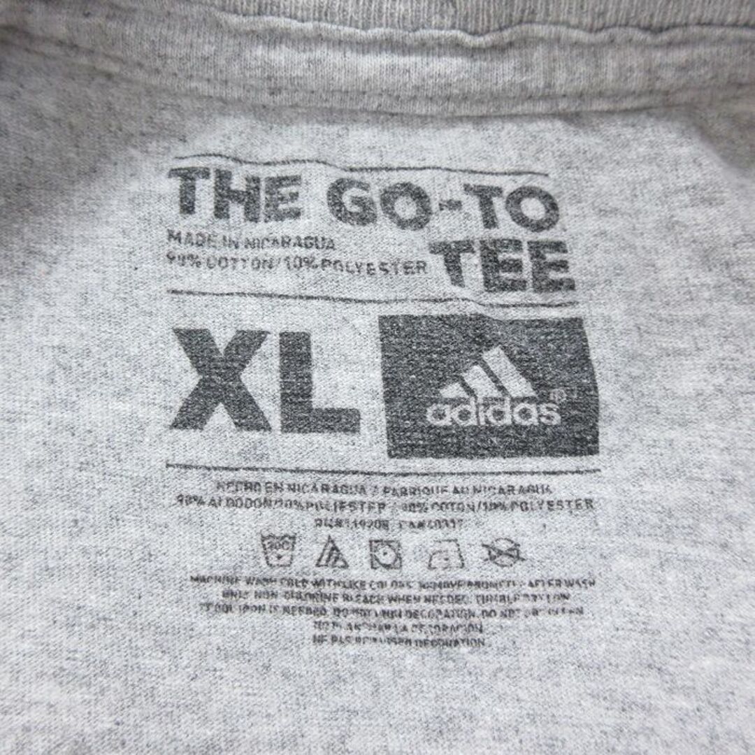 adidas(アディダス)のXL★古着 アディダス adidas 半袖 ブランド Tシャツ メンズ ワンポイントロゴ NBA サンアントニオスパーズ クルーネック グレー 霜降り バスケットボール 23sep07 中古 メンズのトップス(Tシャツ/カットソー(半袖/袖なし))の商品写真