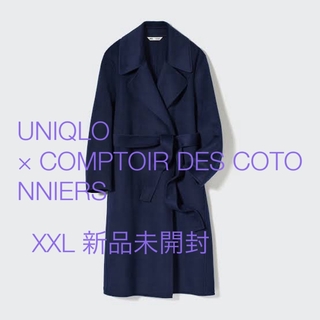Comptoir des cotonniers - UNIQLO ダブルフェイスラップコート　XXL ネイビー　新品未開封　コトニエ