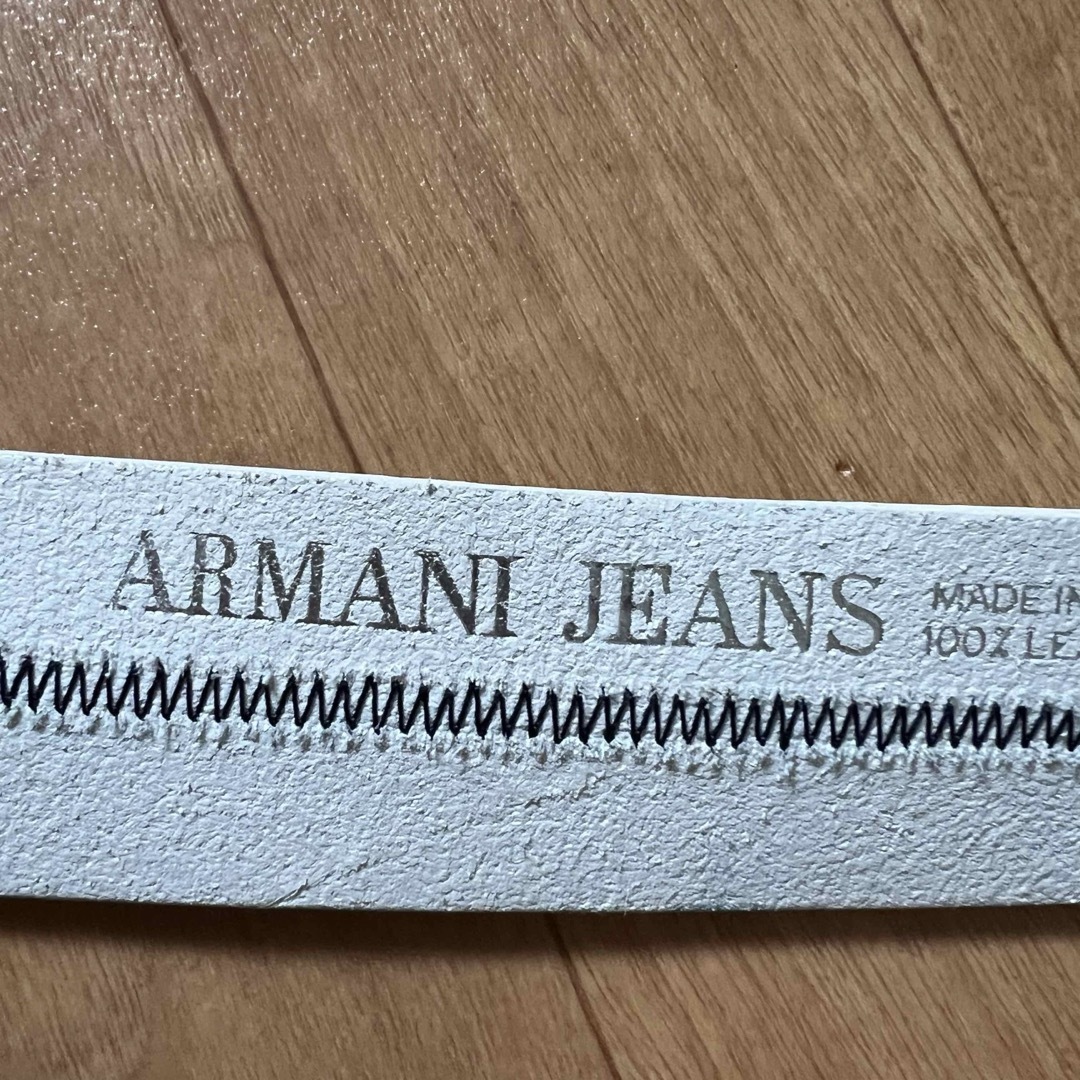 ARMANI JEANS(アルマーニジーンズ)のアルマーニジーンズ　白本革レザーベルト メンズのファッション小物(ベルト)の商品写真