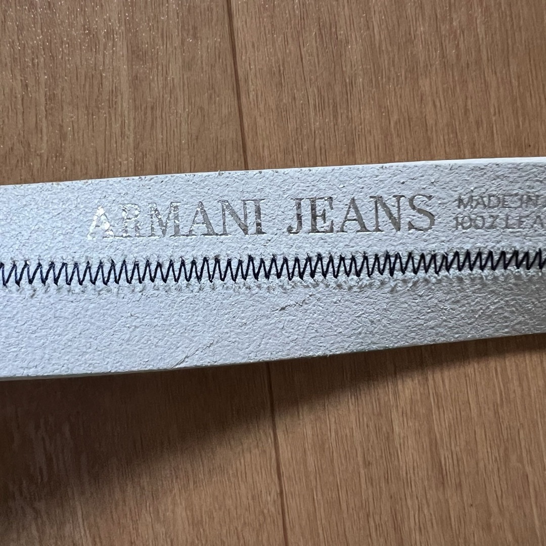 ARMANI JEANS(アルマーニジーンズ)のアルマーニジーンズ　白本革レザーベルト メンズのファッション小物(ベルト)の商品写真