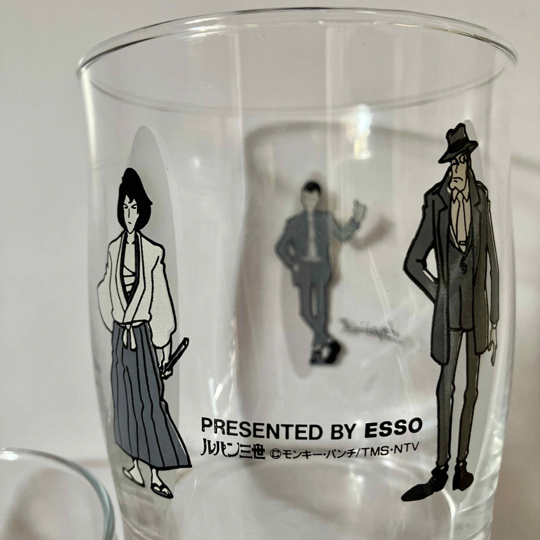 新品未使用 2個セット ルパン三世30周年グラス ESSO ノベルティ 新品未使用 2個セット ルパン三世30周年グラス ESSO ノベルティ
