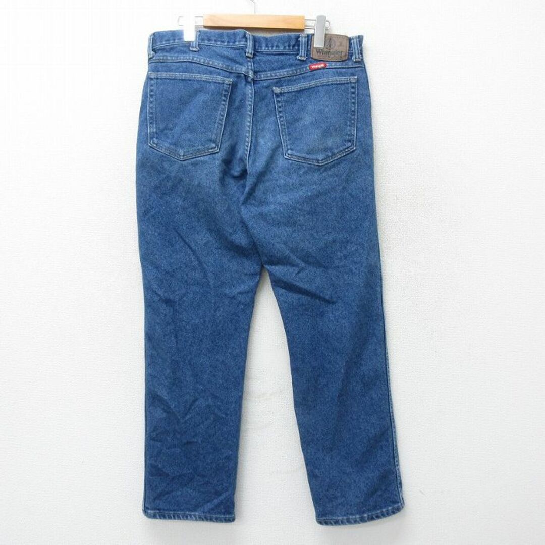 Wrangler(ラングラー)のW36★古着 ラングラー Wrangler ジーンズ メンズ 90年代 90s USA製 紺 ネイビー デニム 23sep14 中古 ボトムス ジーパン Gパン ロング パンツ メンズのパンツ(ワークパンツ/カーゴパンツ)の商品写真