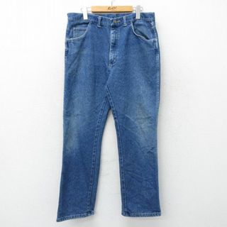 ラングラー(Wrangler)のW36★古着 ラングラー Wrangler ジーンズ メンズ 90年代 90s USA製 紺 ネイビー デニム 23sep14 中古 ボトムス ジーパン Gパン ロング パンツ(ワークパンツ/カーゴパンツ)