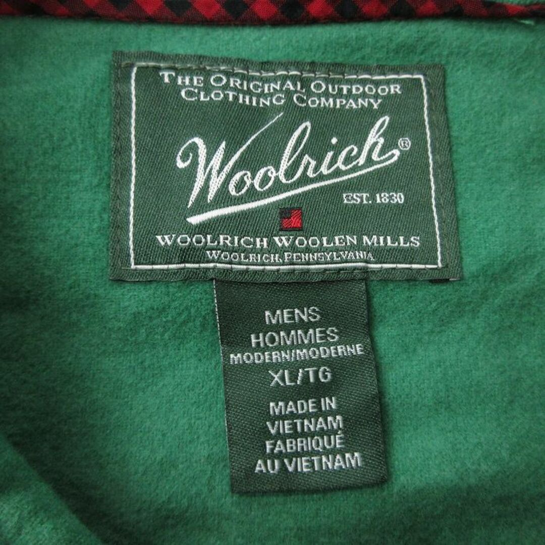 WOOLRICH(ウールリッチ)のXL★古着 ウールリッチ WOOLRICH 長袖 フランネル シャツ メンズ 00年代 00s コットン 緑 グリーン 23sep14 中古 トップス メンズのトップス(シャツ)の商品写真