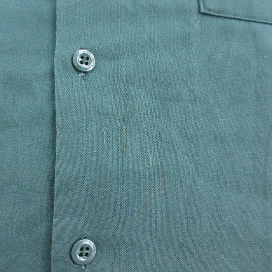 Lee(リー)のS★古着 リー Lee 長袖 ワーク シャツ メンズ 70年代 70s ロング丈 USA製 濃緑 グリーン 23sep11 中古 トップス メンズのトップス(シャツ)の商品写真