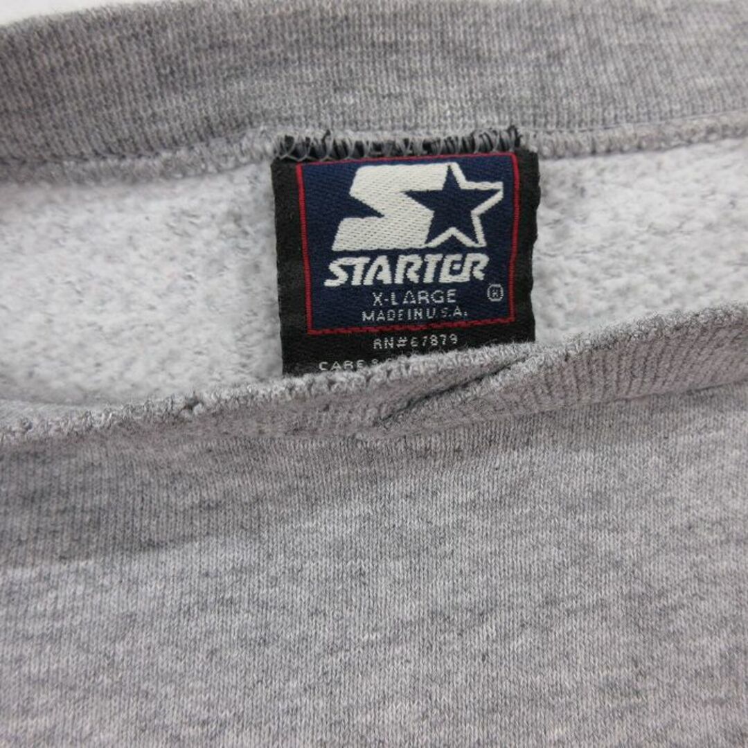 STARTER(スターター)のXL★古着 スターター STARTER 長袖 スウェット メンズ 90年代 90s NFL デンバーブロンコス グリーンベイパッカーズ 大きいサイズ クルーネック グレー 霜降り アメフト スーパーボウル 23sep11 中古 スエット トレーナー トップス メンズのトップス(パーカー)の商品写真