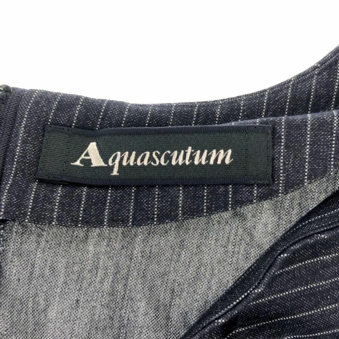 AQUA SCUTUM(アクアスキュータム)のAquascutum アクアスキュータム ワンピース ひざ丈 袖なし ストライプ レディースのワンピース(ひざ丈ワンピース)の商品写真