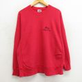 XL★古着 リー Lee 長袖 スウェット メンズ 90年代 90s DU スクール クルーネック USA製 赤 レッド 23sep13 中古 スエット トレーナー トップス