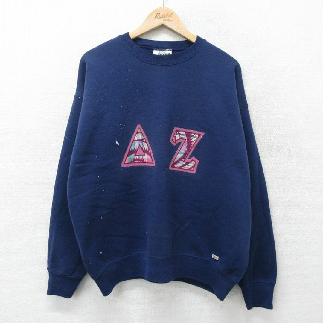 Lee(リー)のXL★古着 リー Lee 長袖 スウェット メンズ 90年代 90s AZ クルーネック USA製 紺 ネイビー 23sep14 中古 スエット トレーナー トップス メンズのトップス(パーカー)の商品写真