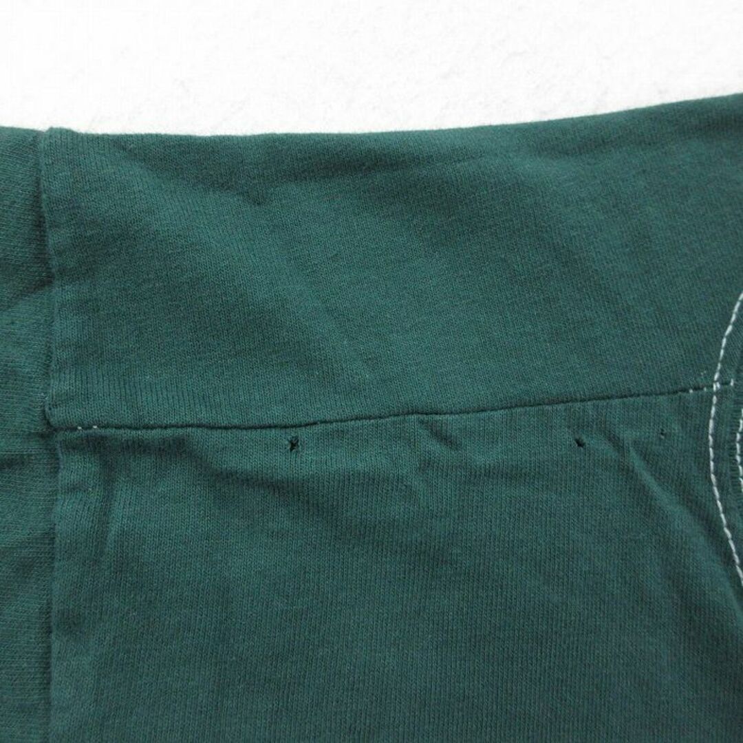 M★古着 半袖 ビンテージ Tシャツ メンズ 90年代 90s セントラルコネチカット州立大学 クルーネック 濃緑 グリーン 23sep12 中古 メンズのトップス(Tシャツ/カットソー(半袖/袖なし))の商品写真